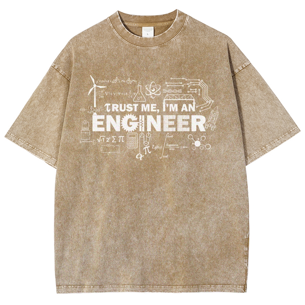 Engineer Unisex Fit Washed T-Shirt-moweekender