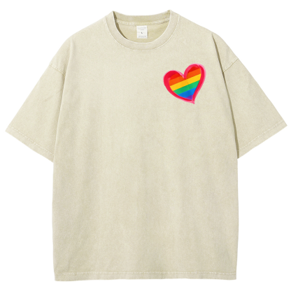 All For Love And Love For All Washed Oversized T-Shirt-moweekender