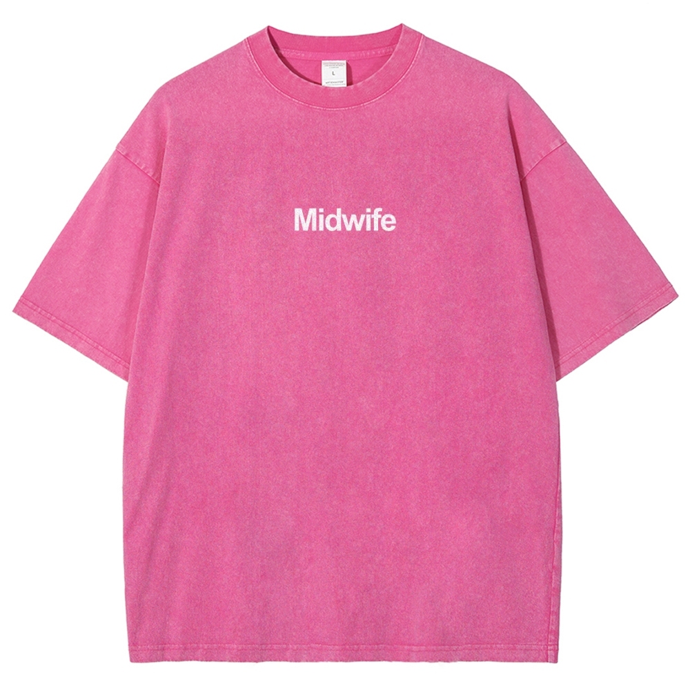 Midwife Unisex Fit Washed T-Shirt-moweekender