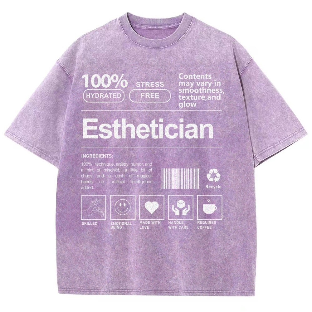 Esthetician Unisex Fit Washed T-Shirt-moweekender