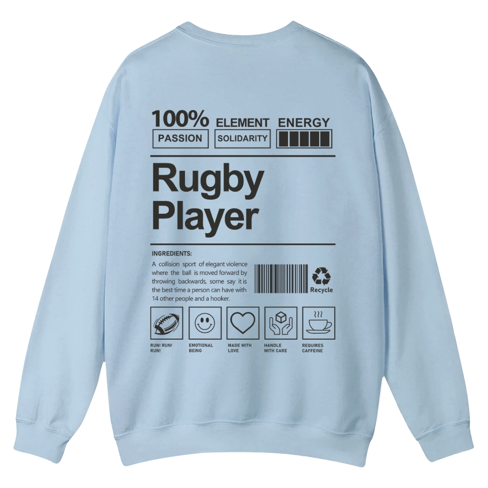 Rugby Player Casual Crewneck Sweatshirt-moweekender