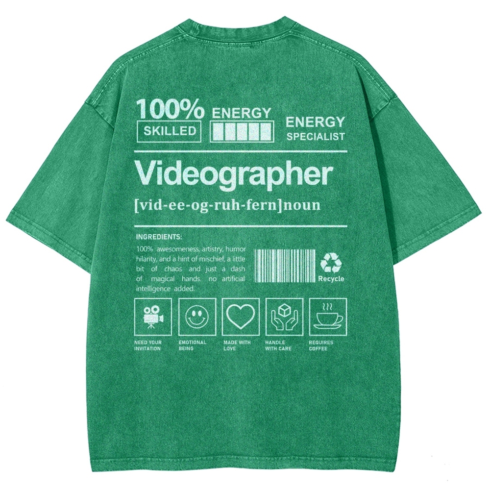 Videographer Unisex Fit Washed T-Shirt-moweekender