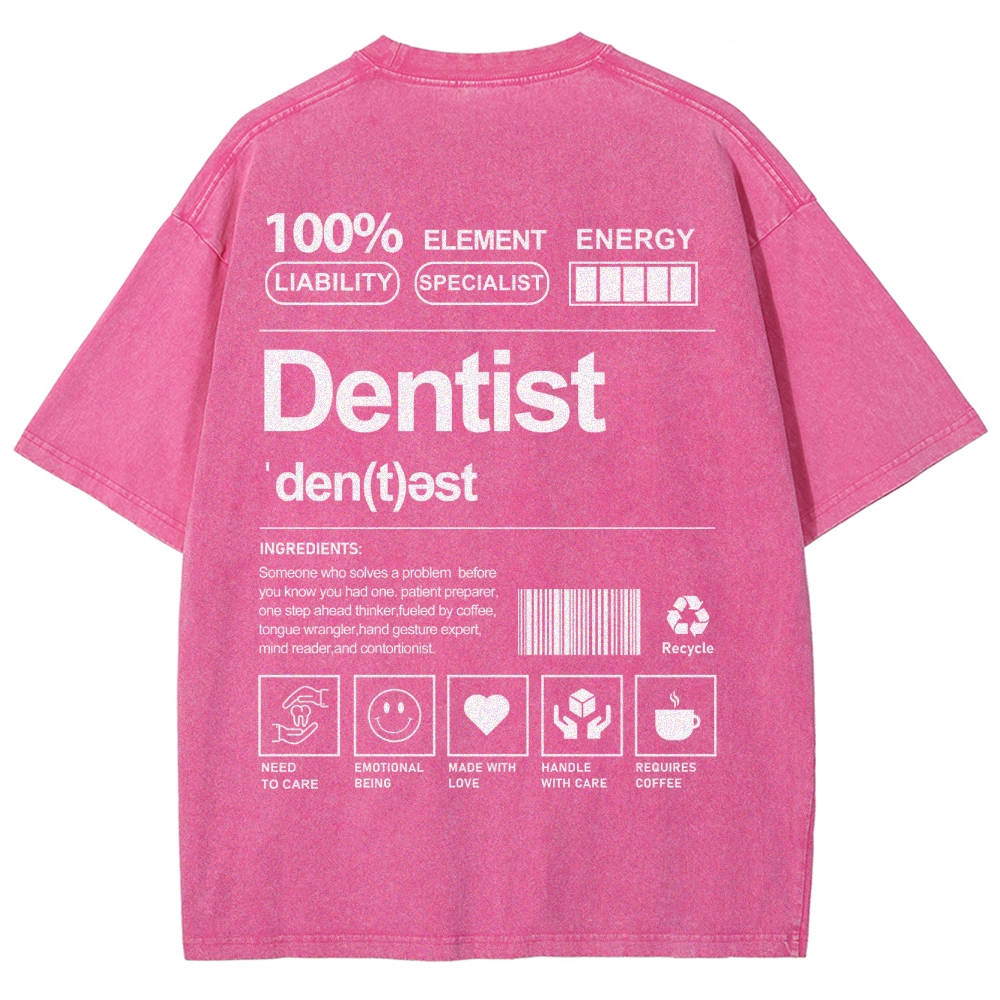 Dentist Unisex Fit Washed T-Shirt-moweekender