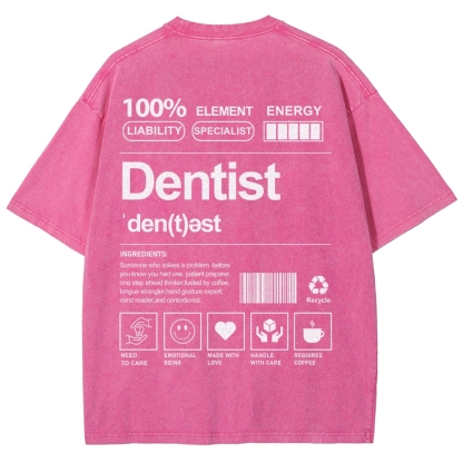 Dentist Unisex Fit Washed T-Shirt-moweekender