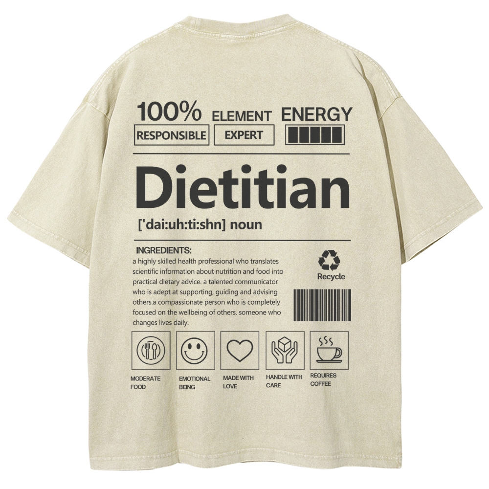 Dietitian Unisex Fit Washed T-Shirt-moweekender