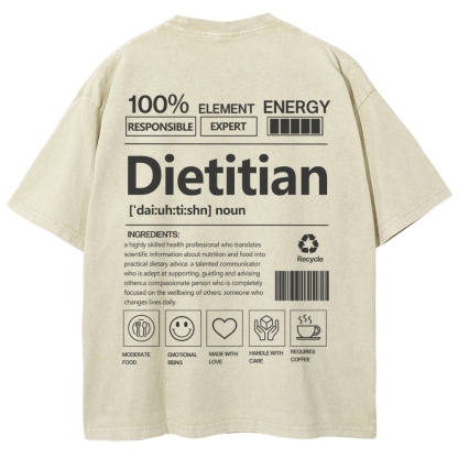 Dietitian Unisex Fit Washed T-Shirt-moweekender