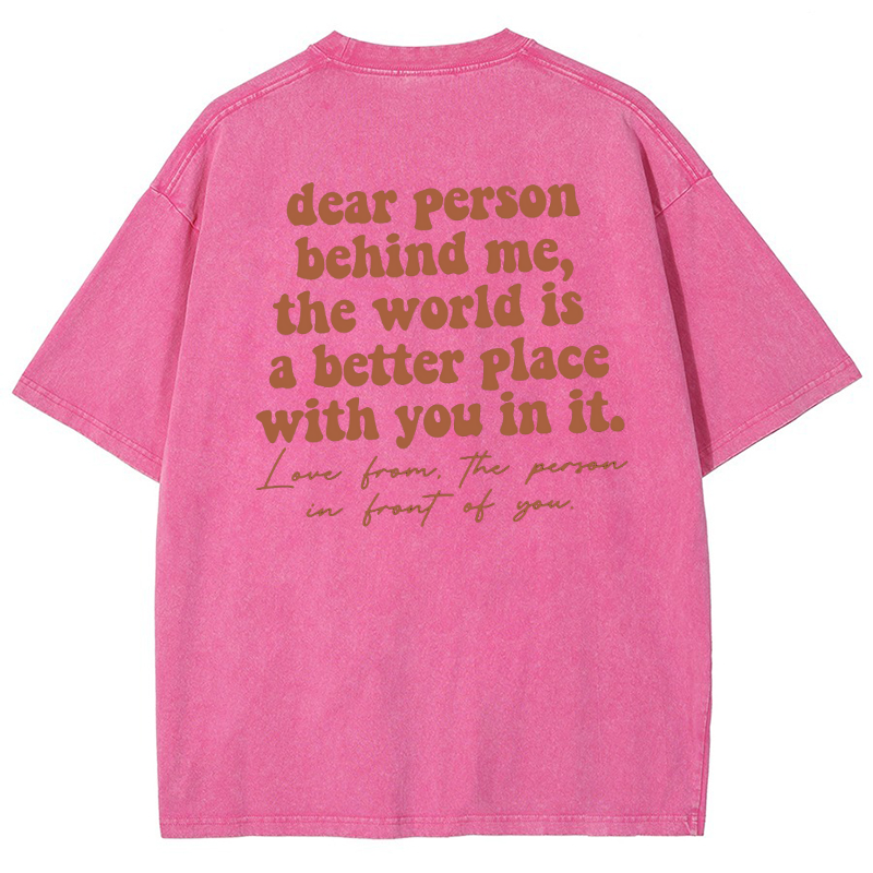Dear person behind me Vintage Snowflake Washed T-Shirt-moweekender