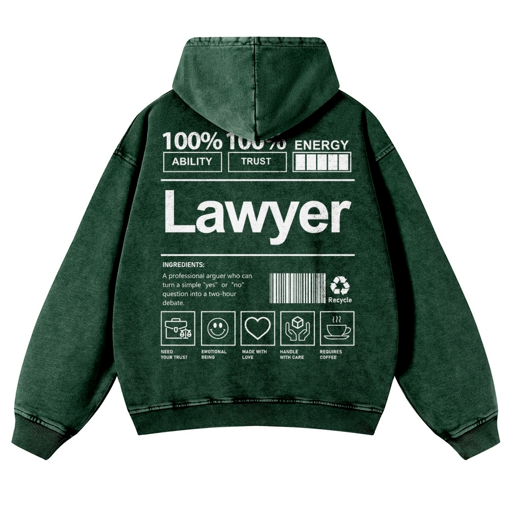 Lawyer Casual Washed Hoodie