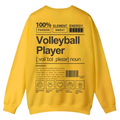 Volleyball Player Printed Crew Neck Sweatshirt-moweekender