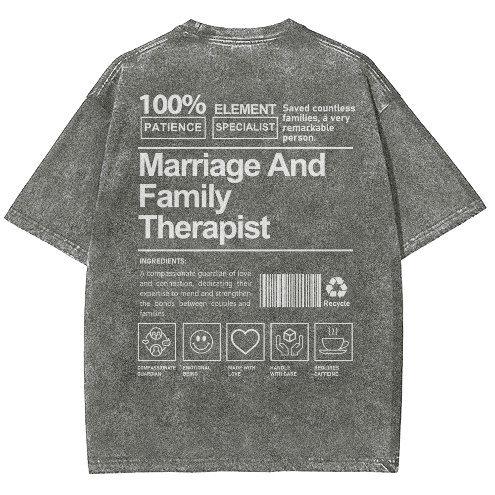 Marriage And Family Therapist Unisex Fit Washed T-Shirt-moweekender