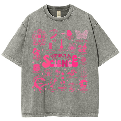 In Science Teacher Vintage Snowflake Washed T-Shir-moweekender