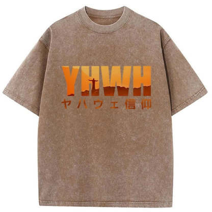 YHWH With Faith Washed Vintage T-Shirt-moweekender