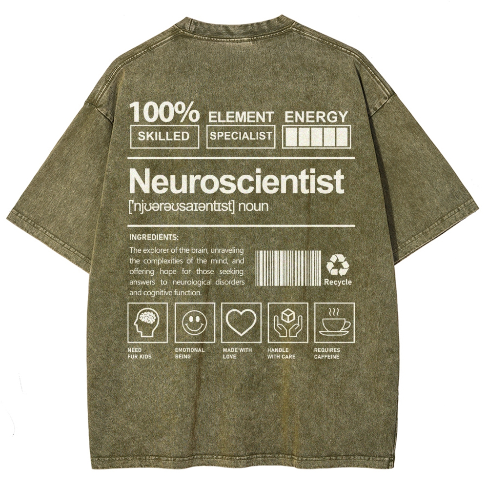 Neuroscientist Unisex Fit Washed T-Shirt-moweekender