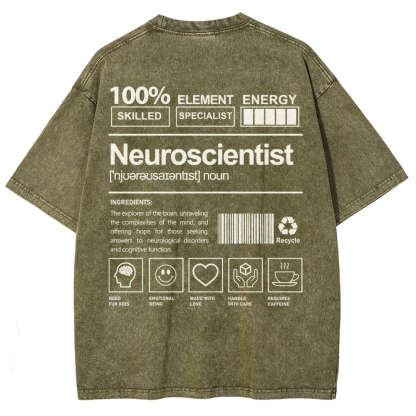 Neuroscientist Unisex Fit Washed T-Shirt-moweekender