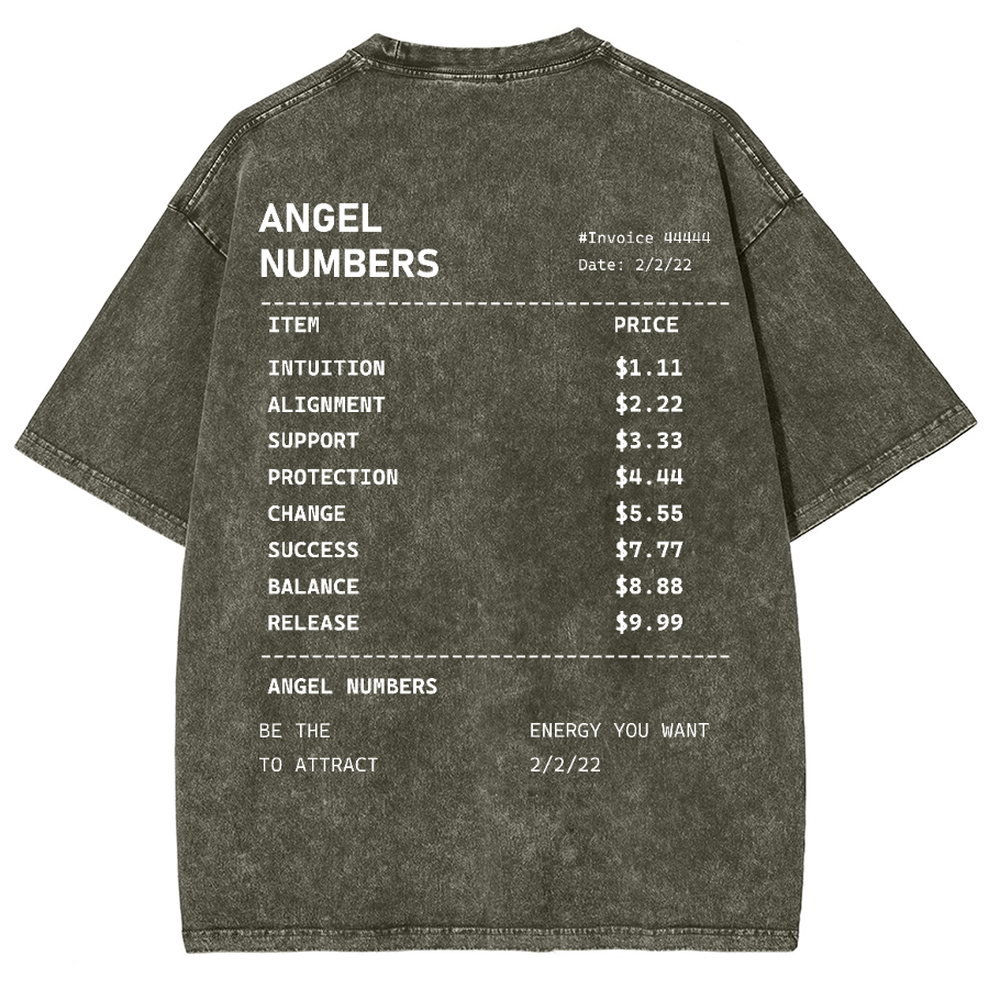 Angel Numbers Unisex Fit Washed T-Shirt-moweekender