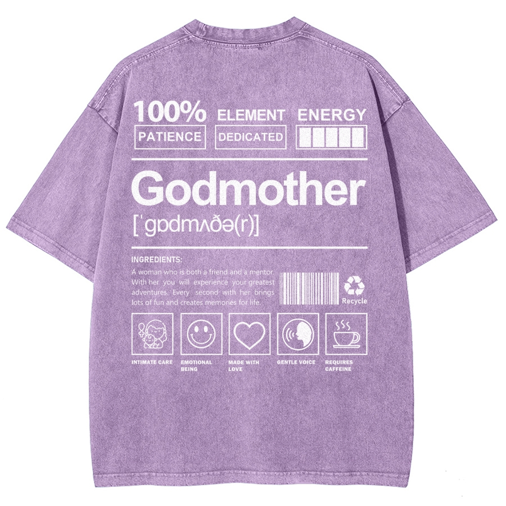 Godmother Unisex Fit Washed T-Shirt-moweekender