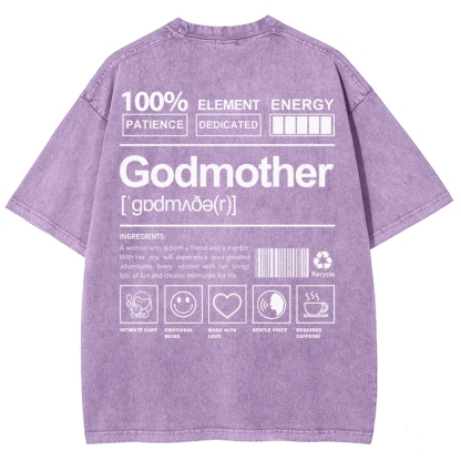Godmother Unisex Fit Washed T-Shirt-moweekender