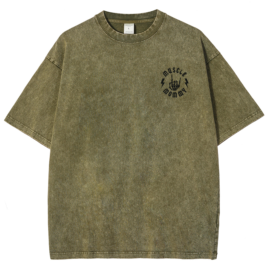 Muscle Mommy Unisex Fit Washed Oversized T-Shirt-moweekender