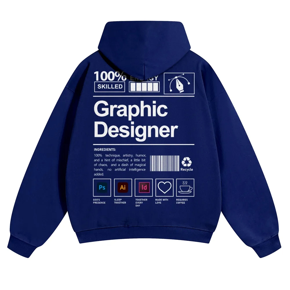 Graphic Designer Unisex Casual Anime Print Hoodie-moweekender