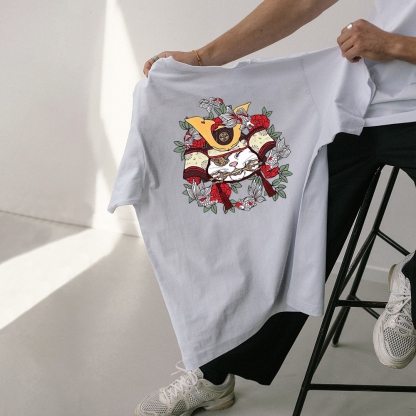 Japanese Goldfish Cat Casual Unisex Prints T-Shirt-moweekender
