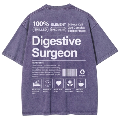 Digestive Surgeon Unisex Fit Washed T-Shirt-moweekender