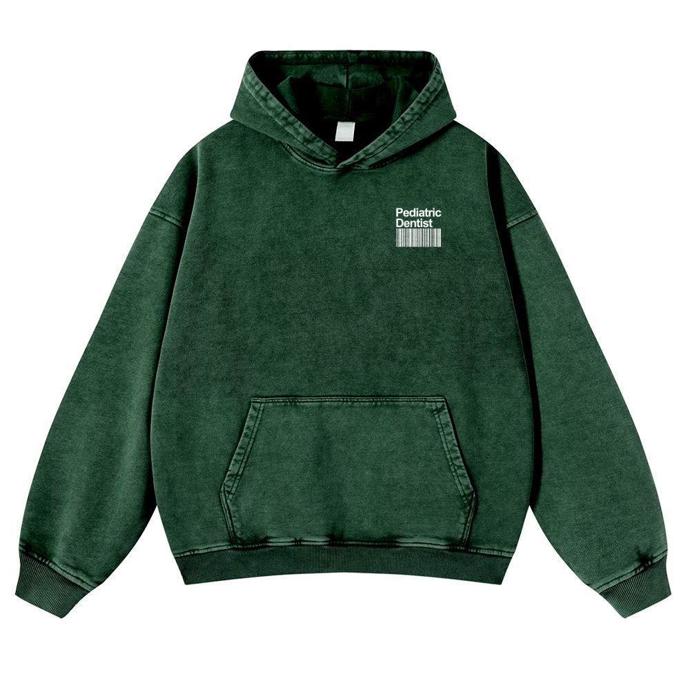Pediatric Dentist Casual Washed Hoodie-moweekender