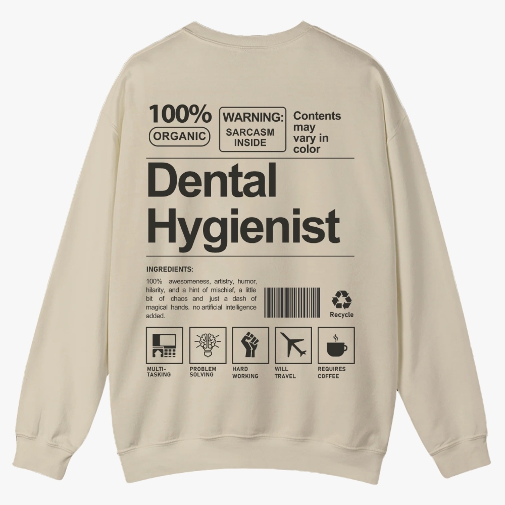 Dental Hygienist Casual Crewneck Sweatshirt-moweekender