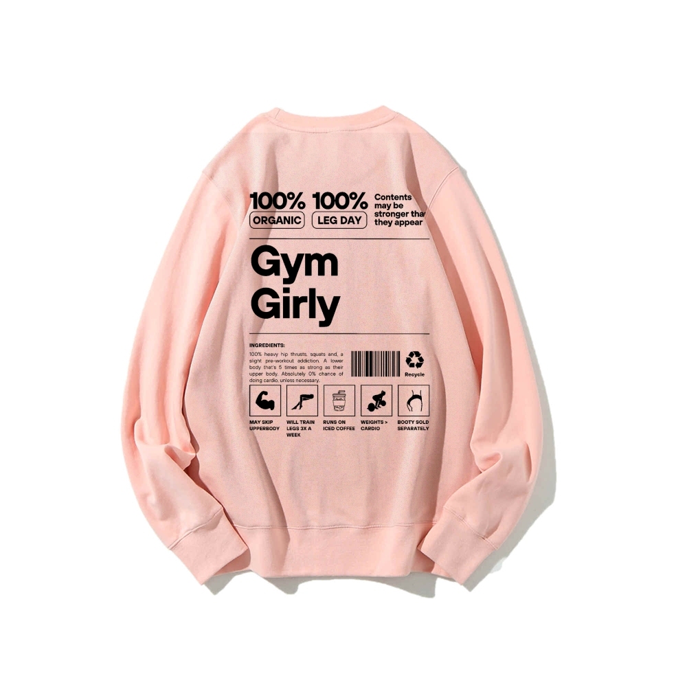 Gym Girl Round Neck Long Sleeved Sweatshirt