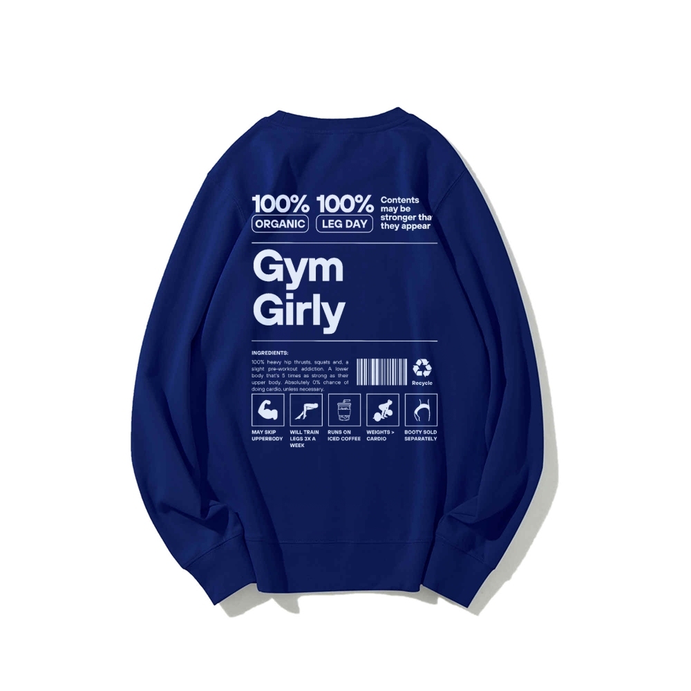 Gym Girl Round Neck Long Sleeved Sweatshirt