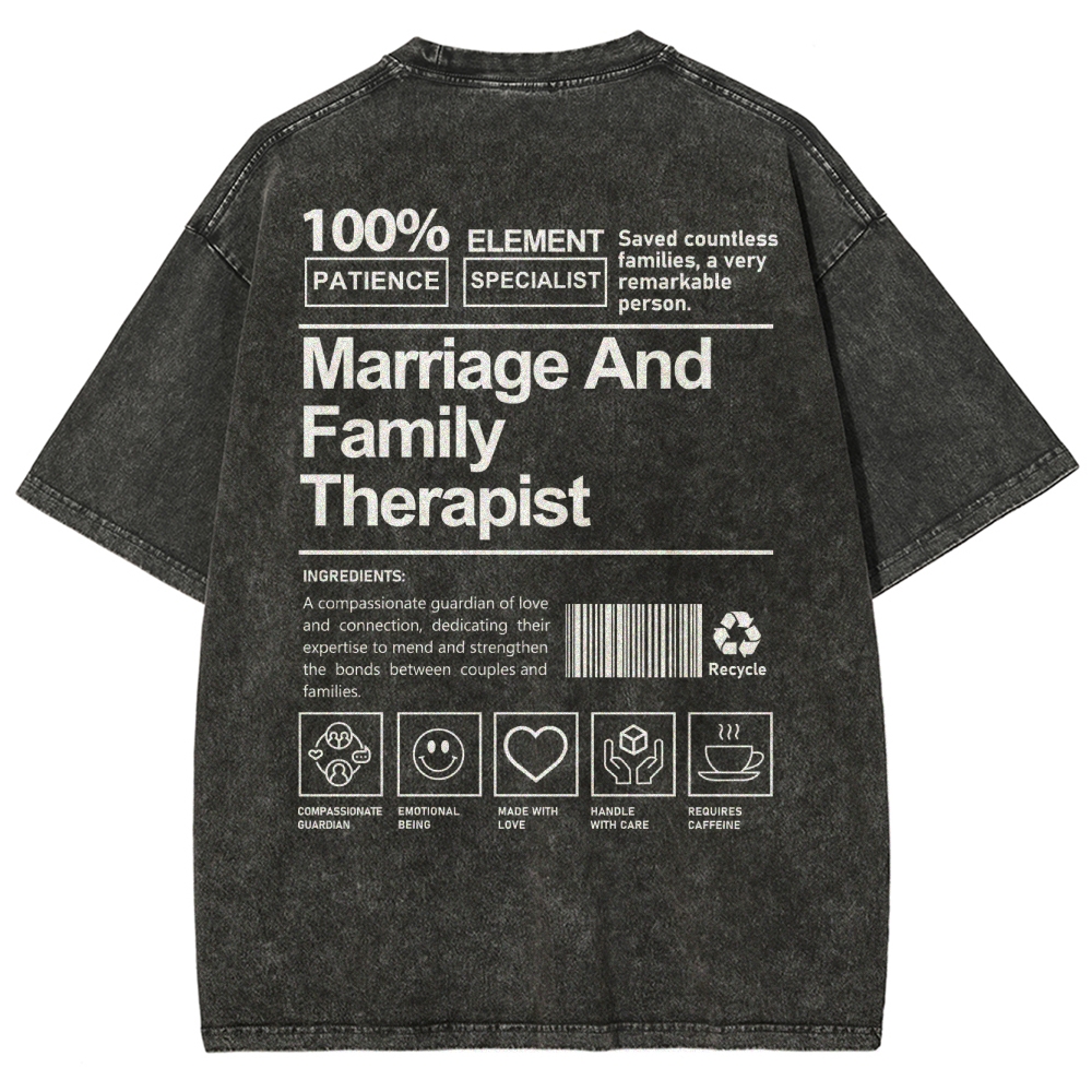 Marriage And Family Therapist Unisex Fit Washed T-Shirt-moweekender