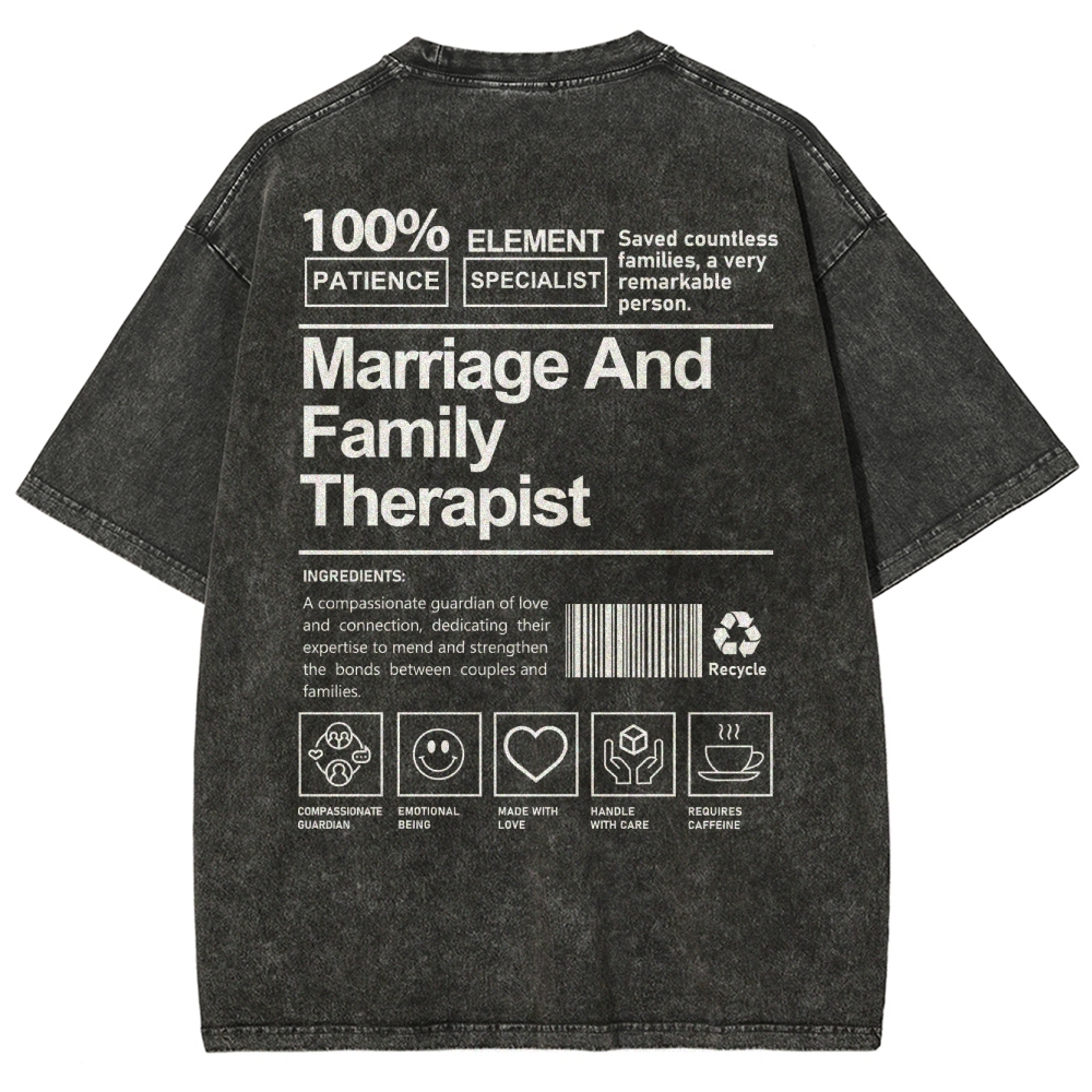 Marriage And Family Therapist Unisex Fit Washed T-Shirt-moweekender