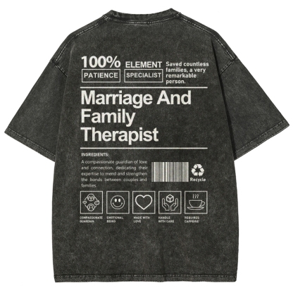 Marriage And Family Therapist Unisex Fit Washed T-Shirt-moweekender