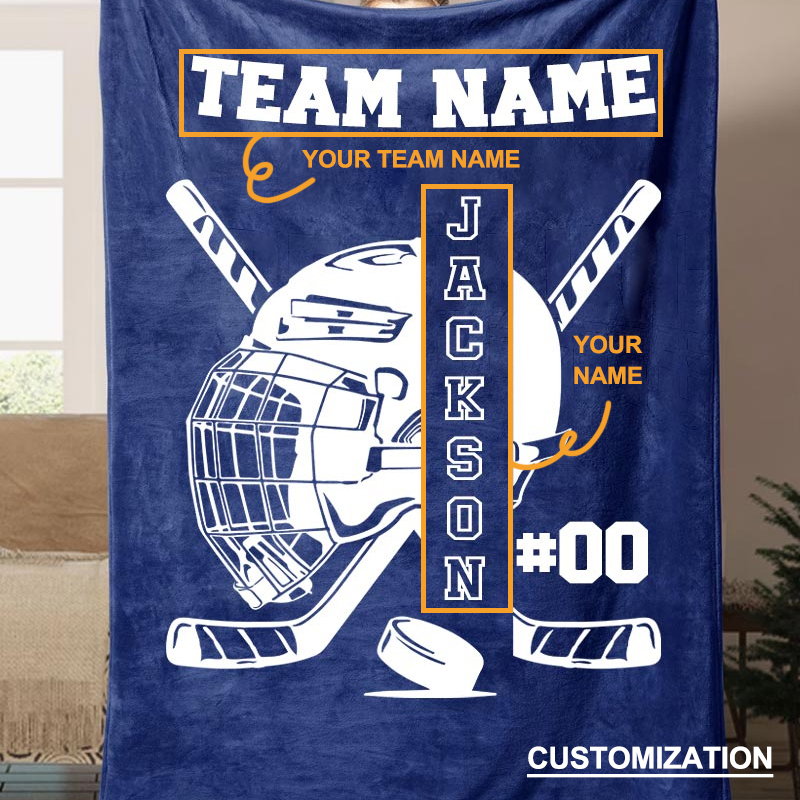 Hockey Player Printed Sport Blanket-moweekender