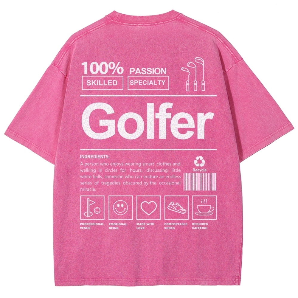 Golfer Unisex Fit Washed T-Shirt-moweekender