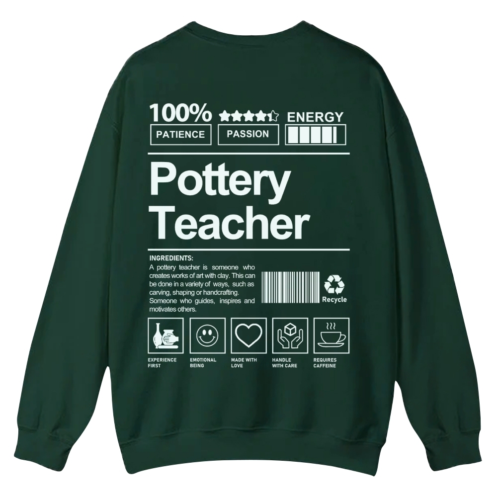 Pottery Teacher Casual Crewneck Sweatshirt-moweekender
