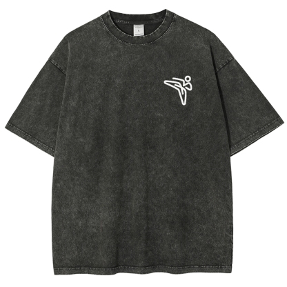 Taekwondo Pattern Washed Vintage Short Sleeves T-Shirt-moweekender