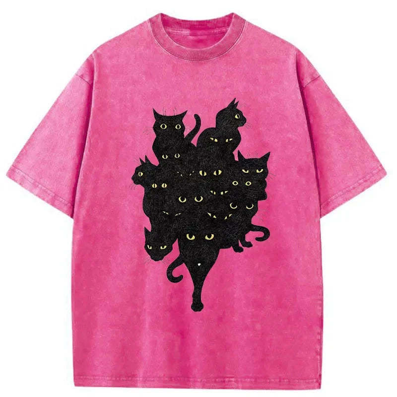 Mixed cat Washed Vintage T-Shirt-moweekender