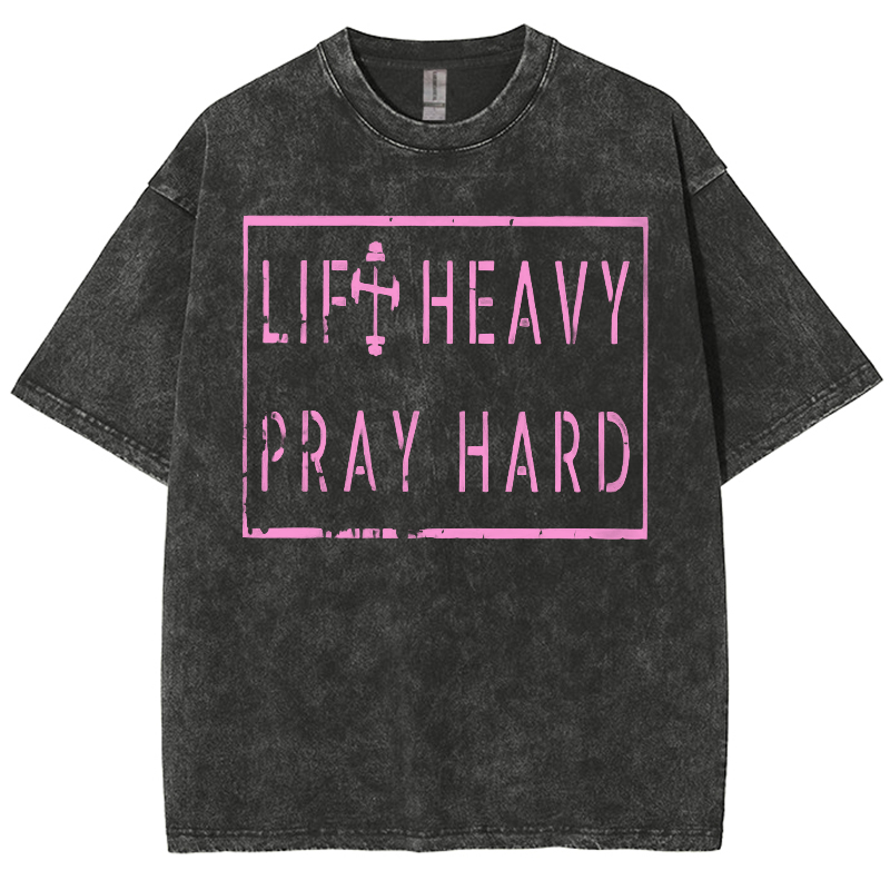 Lift Heavy Play Hard Unisex Fit Washed Oversized T-Shirt-moweekender