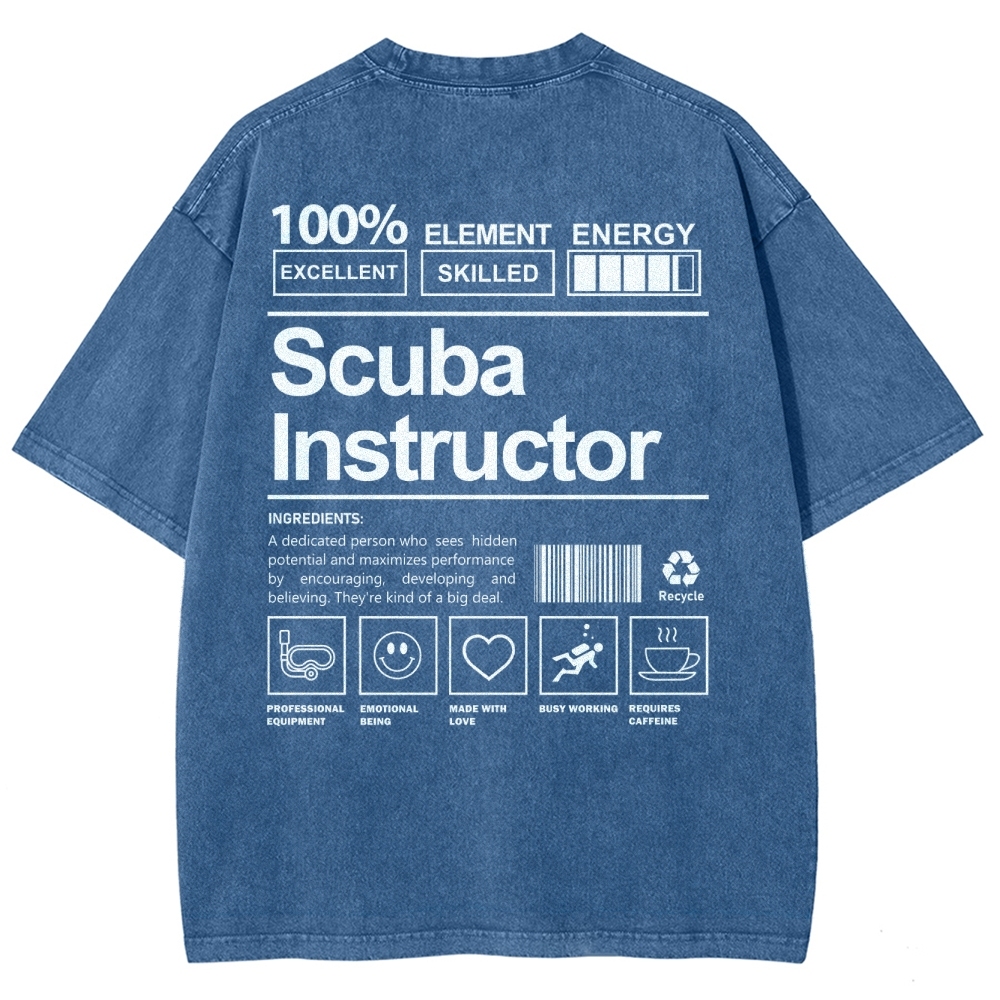 Scuba Instructor Unisex Fit Washed T-Shirt