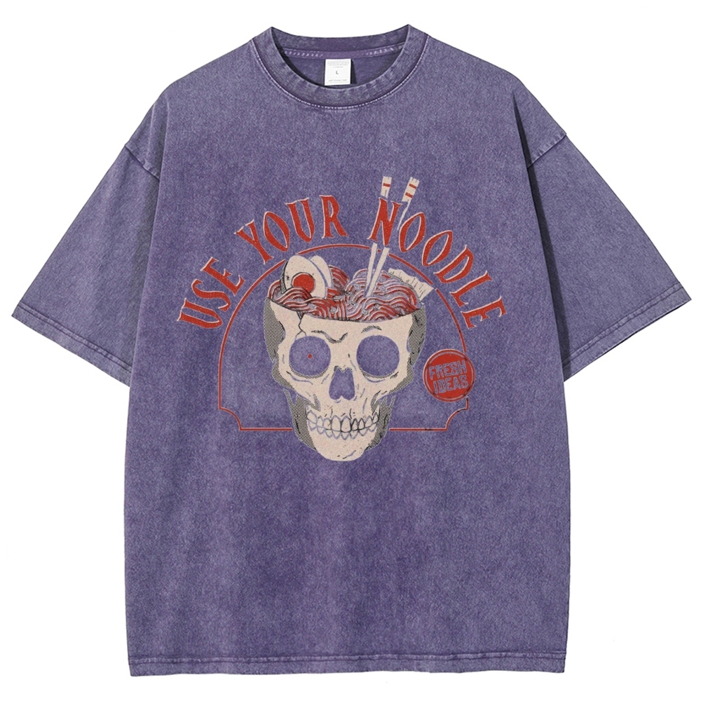 Use Your Noodle Vintage Snowflake Washed T-Shirt-moweekender