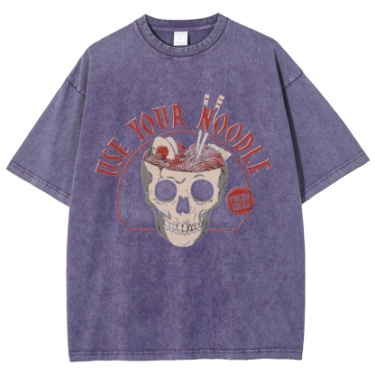 Use Your Noodle Vintage Snowflake Washed T-Shirt-moweekender