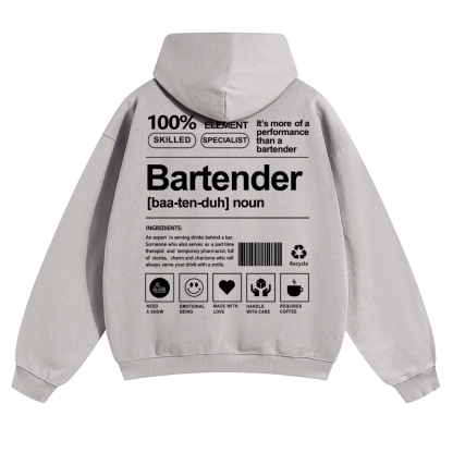 Bartender Unisex Casual Anime Print Hoodie-moweekender