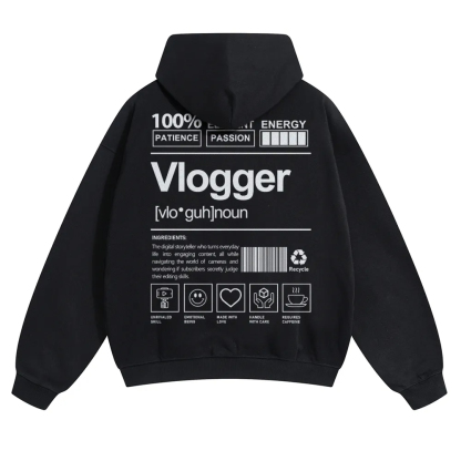 Vlogger Unisex Casual Anime Print Hoodie-moweekender