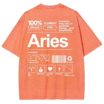 Aries Unisex Fit Washed T-Shirt