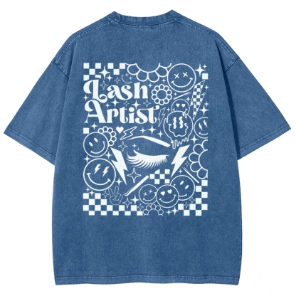 Lash Artist Vintage Snowflake Washed T-Shirt-moweekender