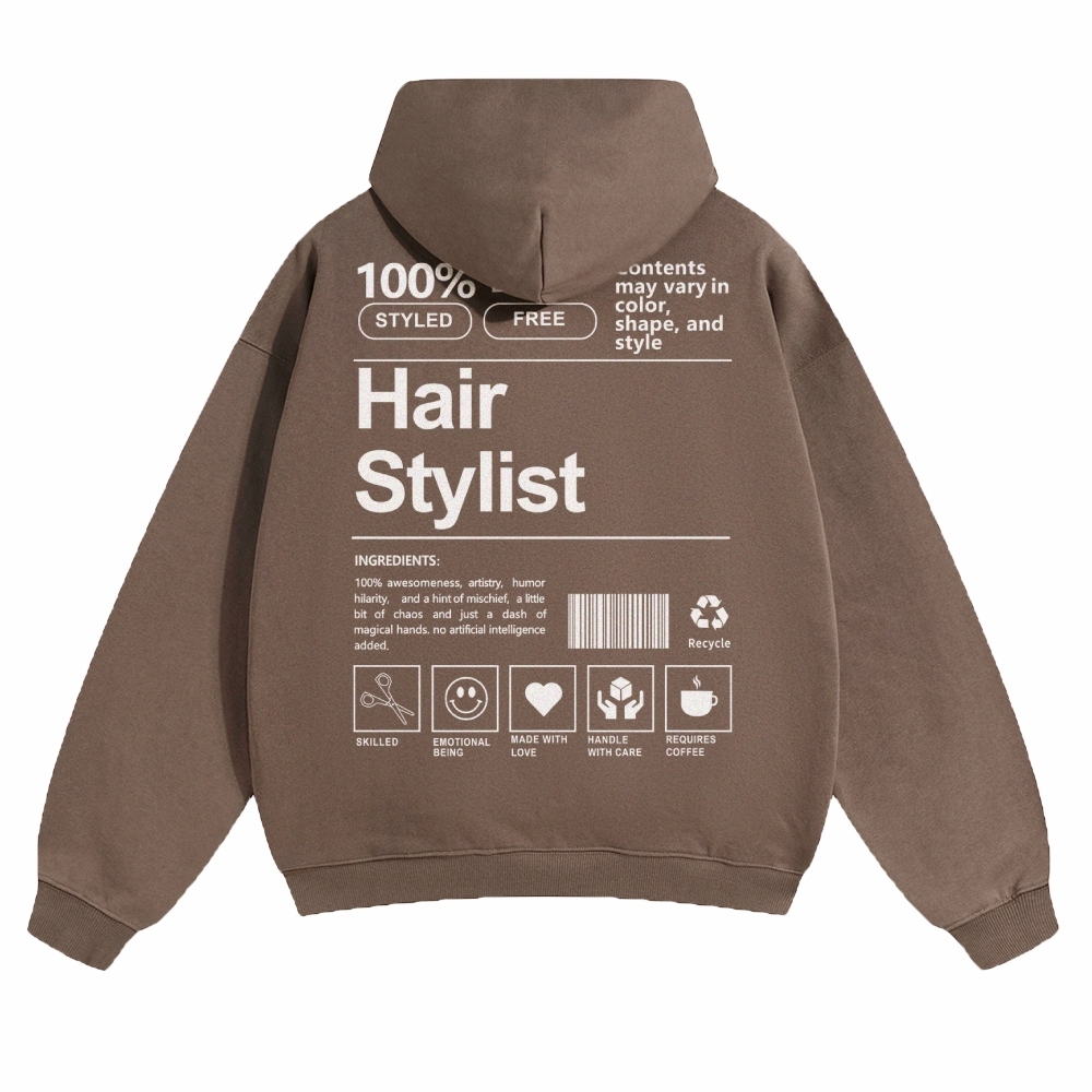 Hair Stylist Pattern Unisex Casual Anime Print Hoodie-moweekender
