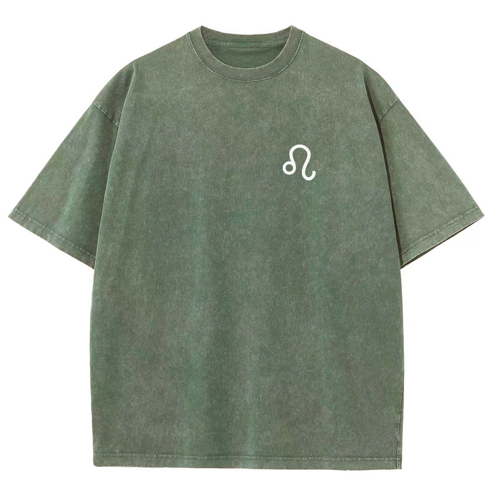 Leo Unisex Fit Washed T-Shirt