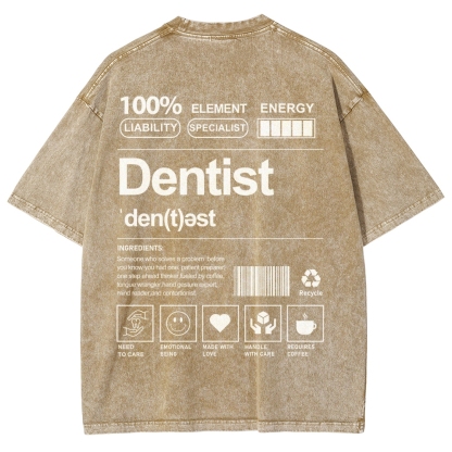 Dentist Unisex Fit Washed T-Shirt-moweekender
