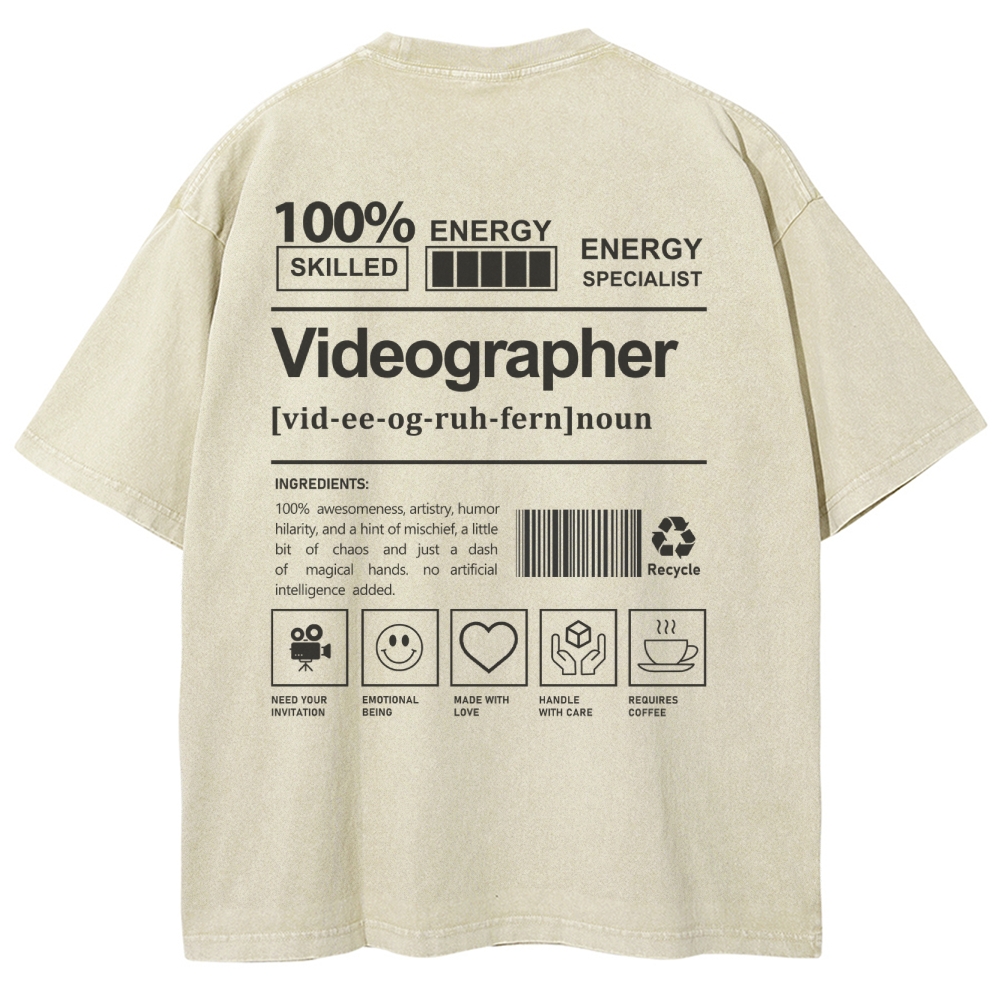 Videographer Unisex Fit Washed T-Shirt-moweekender