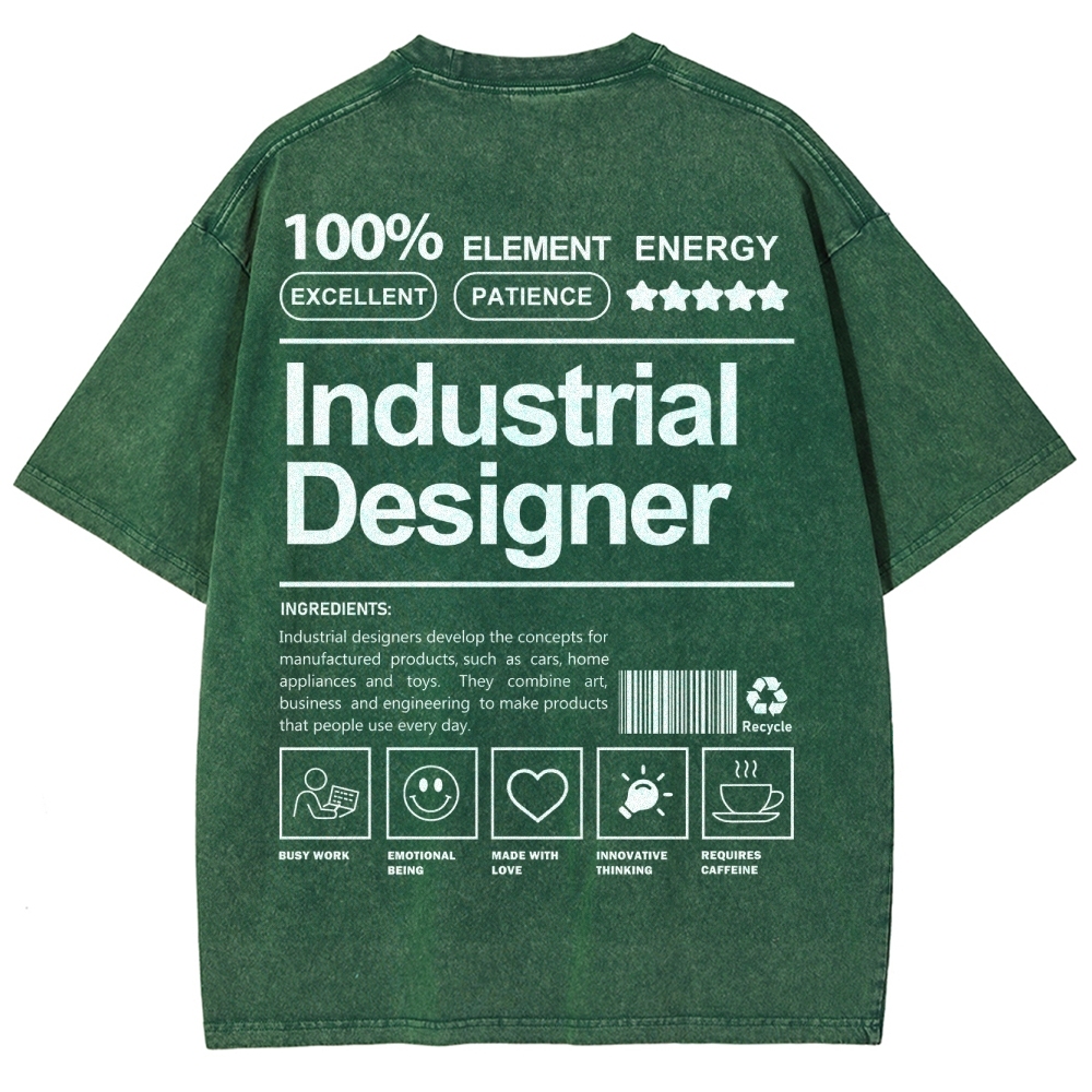 Industrial Designer Unisex Fit Washed T-Shirt-moweekender